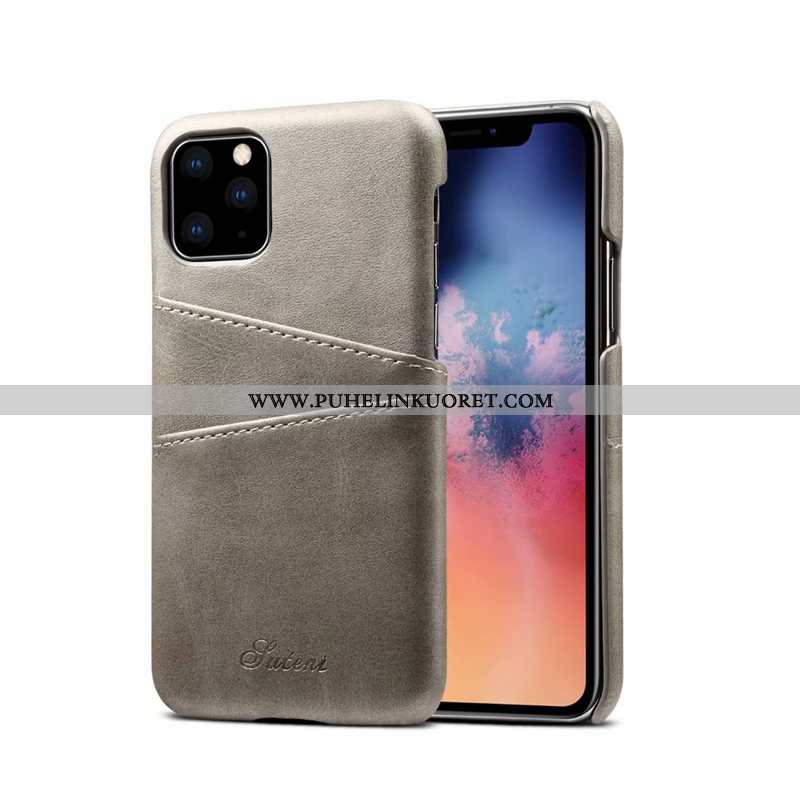 Kotelo, Kuori iPhone 11 Pro Max Nahkakuori Pesty Suede Yksinkertainen Luova Ruskea