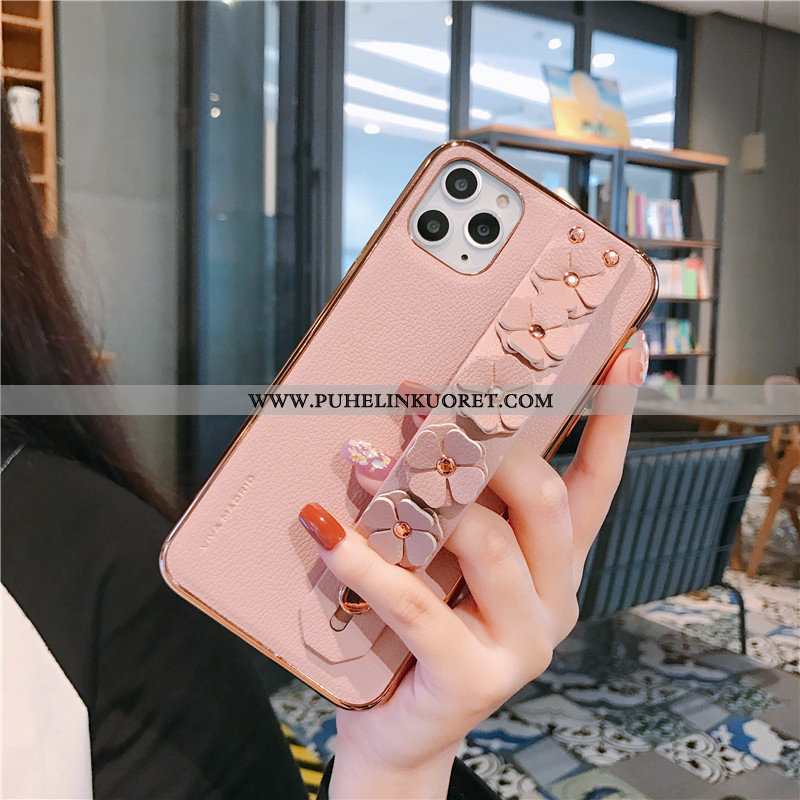 Kuori, Kuoret iPhone 11 Pro Max Suojaus Nahkakuori Kotelo Puhelimen Kehys Pinkki