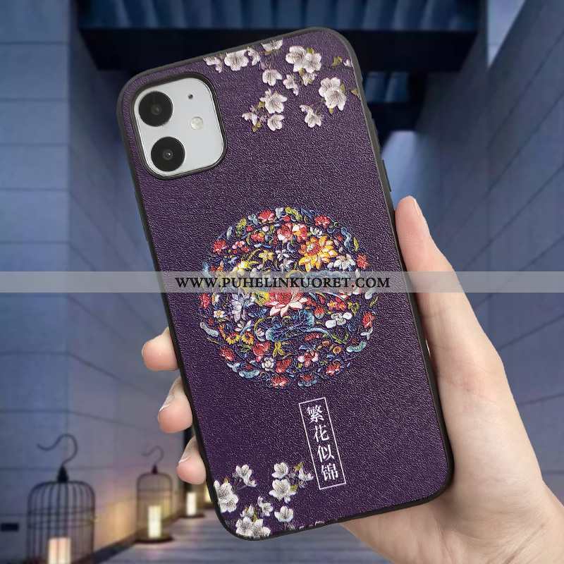 Kotelo, Kuori iPhone 11 Kohokuviointi Suuntaus Puhelimen Violetti Oranssi