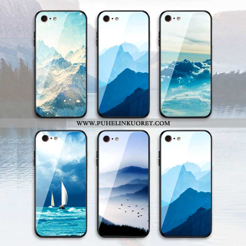 Kuoret, Kotelo iPhone 7 Plus Lasi Persoonallisuus Kiinalainen Tyyli Uusi Luova Sininen
