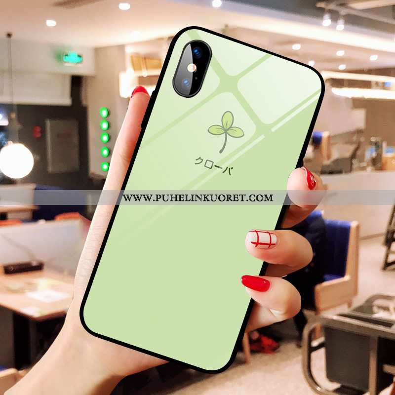 Kotelo, Kuori iPhone X Lasi Sarjakuva Jauhe Mansikka Pinkki