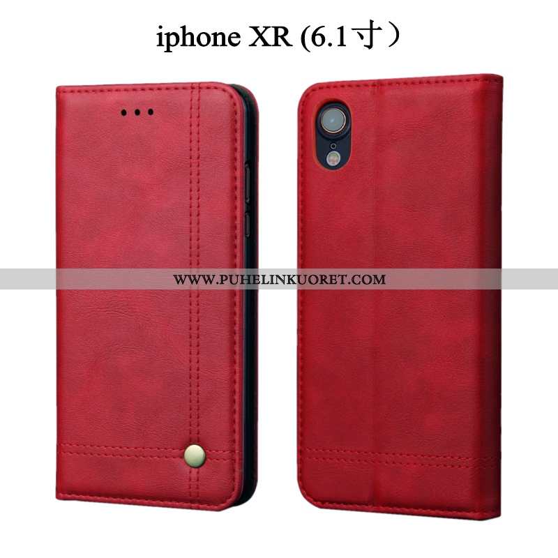 Kuori, Kuoret iPhone Xr Suojaus Nahkakuori Murtumaton Kuori Ruskea