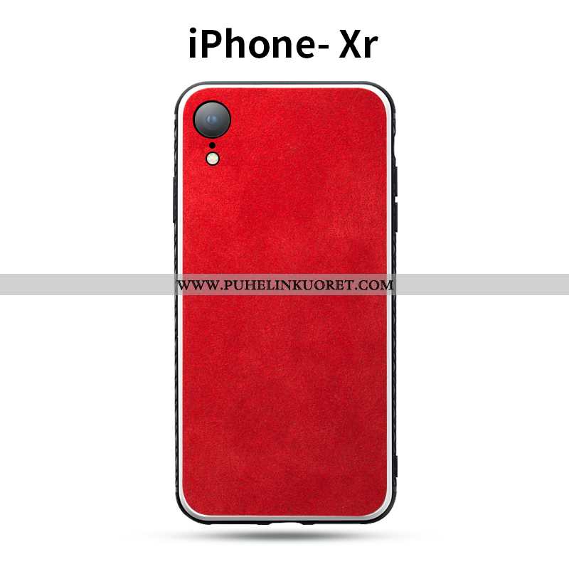 Kotelo, Kuori iPhone Xr Silikoni Nahkakuori Net Red Suuntaus Punainen