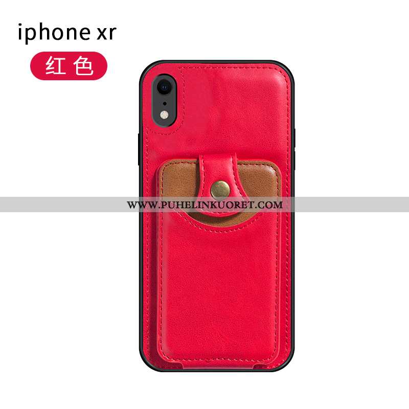 Kuoret, Kotelo iPhone Xr Nahka Nahkakuori Kuori Net Red Murtumaton Harmaa