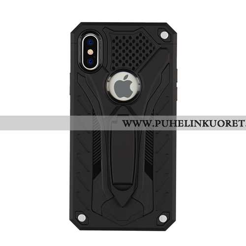 Kuori, Kuoret iPhone Xs Max Suojaus Murtumaton Puhelimen Tuki All Inclusive Mustat