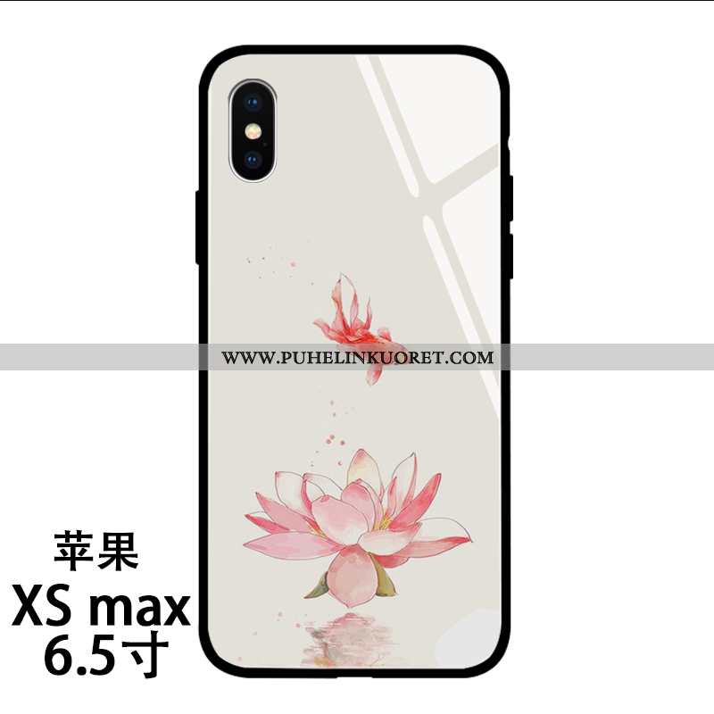 Kuori, Kuoret iPhone Xs Max Lasi Luova Net Red Kukka Pehmeä Neste Pinkki