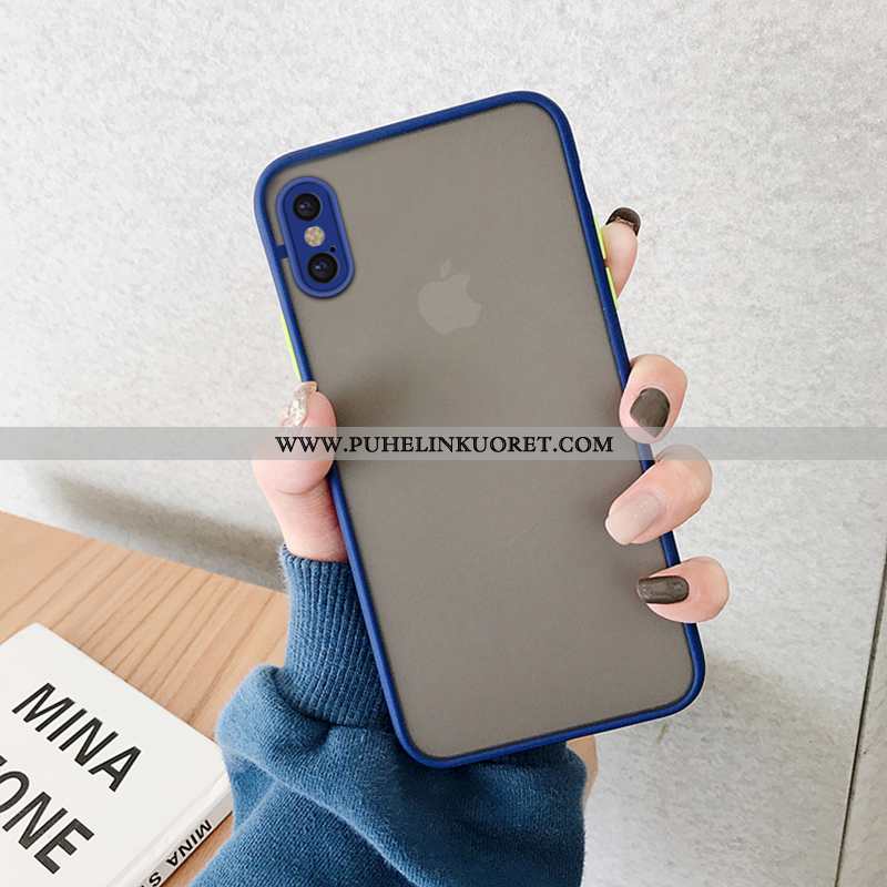 Kuori, Kuoret iPhone Xs Max Läpinäkyvä Pesty Suede Uusi Luova Puhelimen Sininen