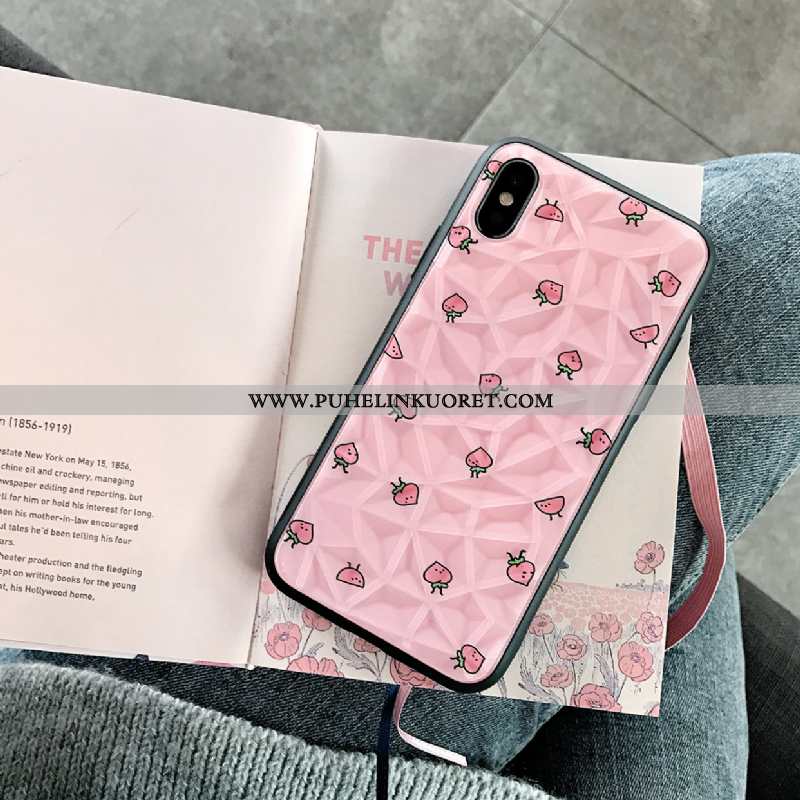 Kuori, Kuoret iPhone Xs Persoonallisuus Luova Silikoni Net Red Puhelimen Pinkki