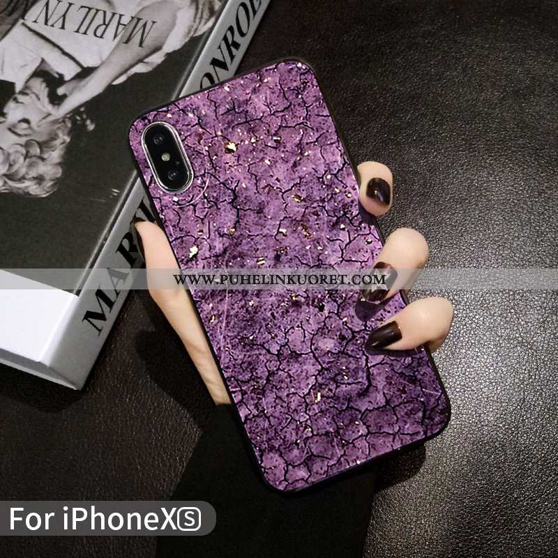 Kotelo, Kuori iPhone Xs Silikoni Persoonallisuus Violetti Net Red All Inclusive