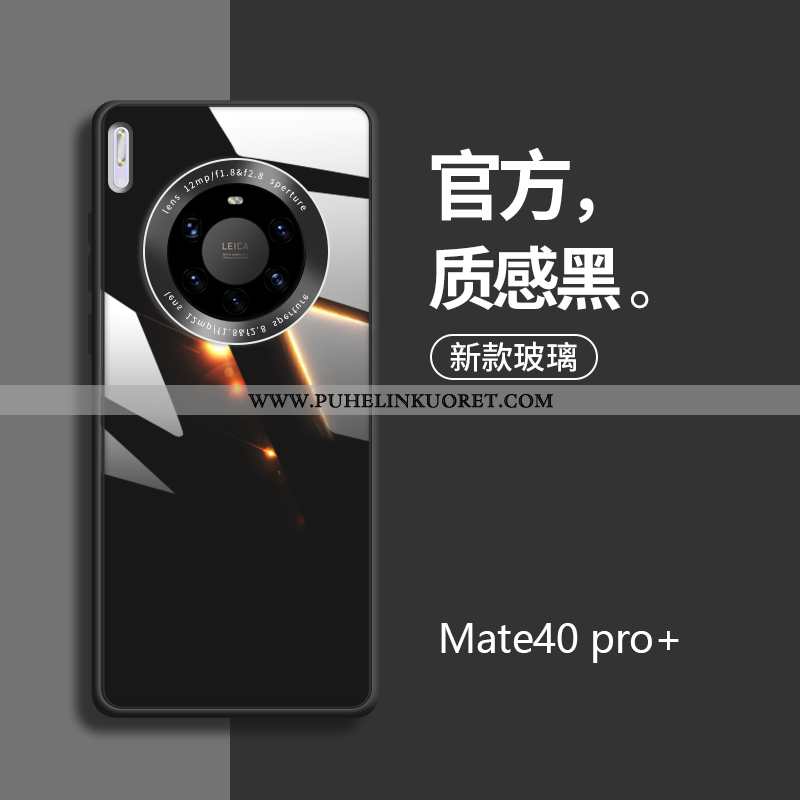 Kotelo, Kuori Huawei Mate 40 Pro+ Lasi Silikoni Puhelimen All Inclusive Murtumaton Mustat