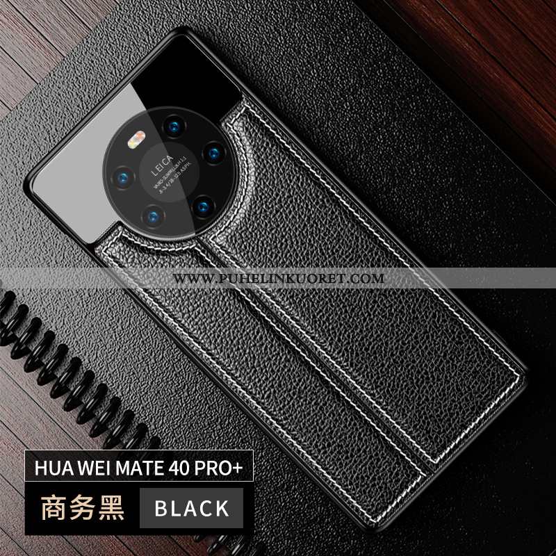Kuoret, Kotelo Huawei Mate 40 Pro+ Luova Nahka Persoonallisuus Musta Silikoni Mustat