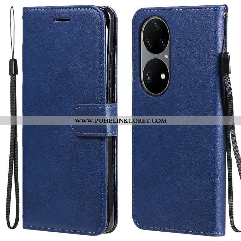 Kotelot Huawei P50 Pro Suojaketju Kuori Strappy Leather Effect