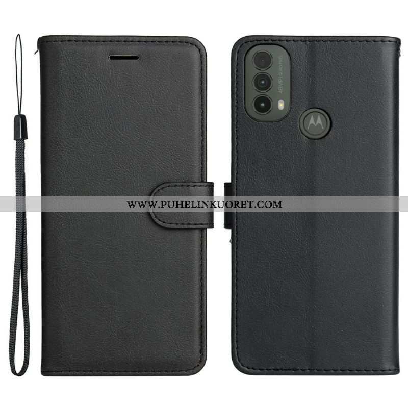 Kotelot Moto E40 / E30 / E20 Suojaketju Kuori Strappy Leather Effect