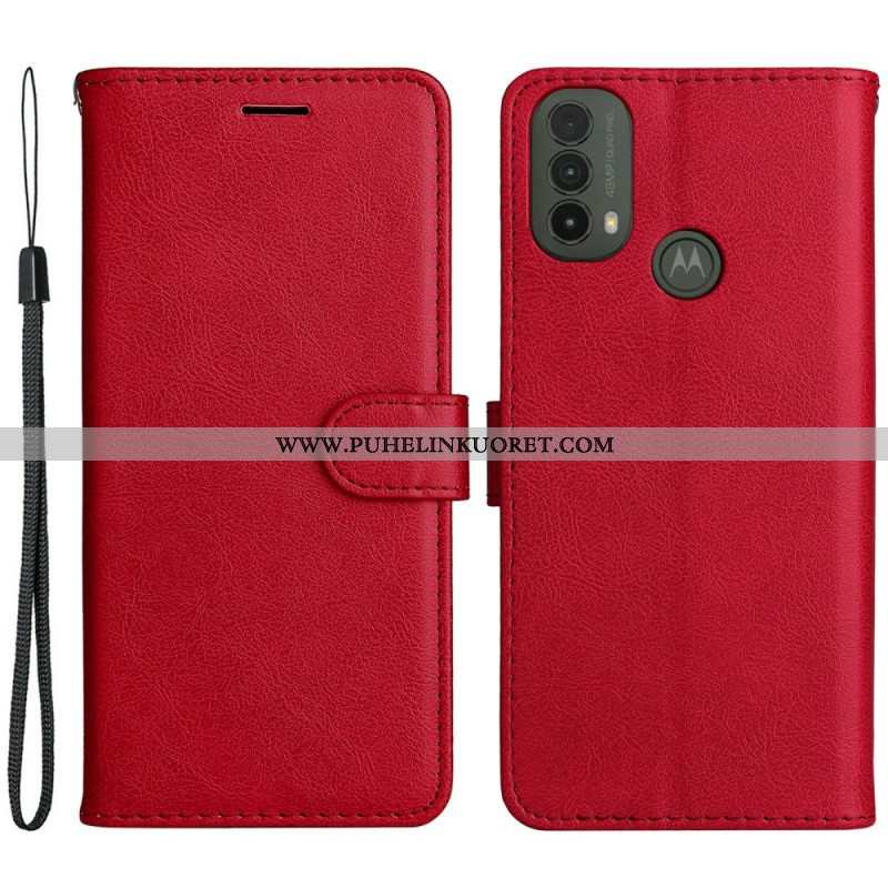 Kotelot Moto E40 / E30 / E20 Suojaketju Kuori Strappy Leather Effect