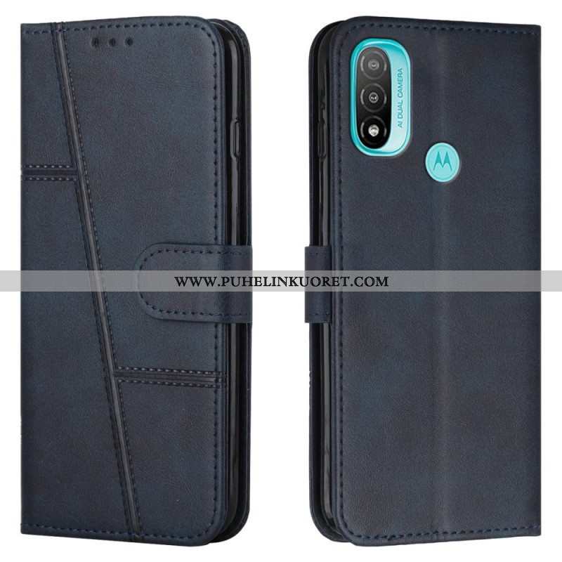 Kotelot Moto E40 / E30 / E20 Suojaketju Kuori Strappy Geo Leather Effect