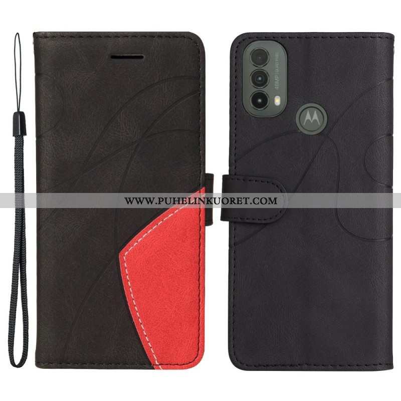 Kotelot Moto E40 / E30 / E20 Kaksisävyinen Signature Faux Leather