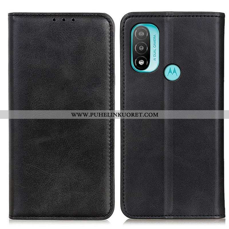 Puhelinkuoret Moto E40 / E30 / E20 Kotelot Flip Elegance Haljattu Nahka