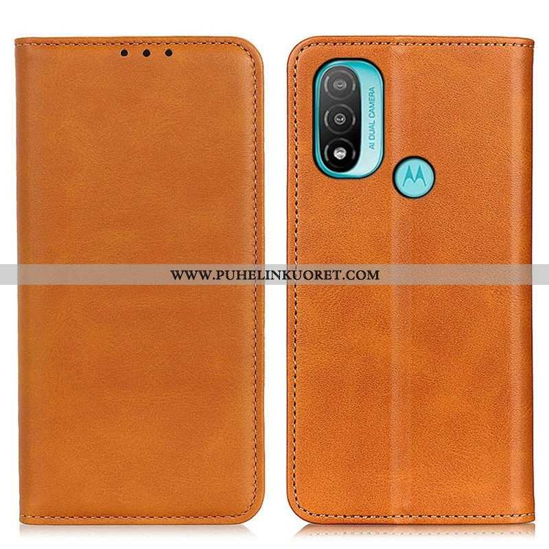 Puhelinkuoret Moto E40 / E30 / E20 Kotelot Flip Elegance Haljattu Nahka