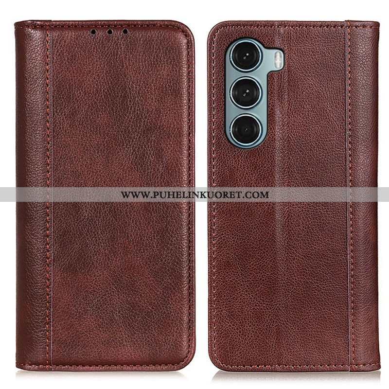 Puhelinkuoret Moto G200 5G Kotelot Flip Litchi Split Leather -versio