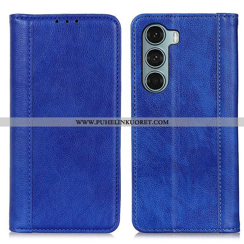 Puhelinkuoret Moto G200 5G Kotelot Flip Litchi Split Leather -versio