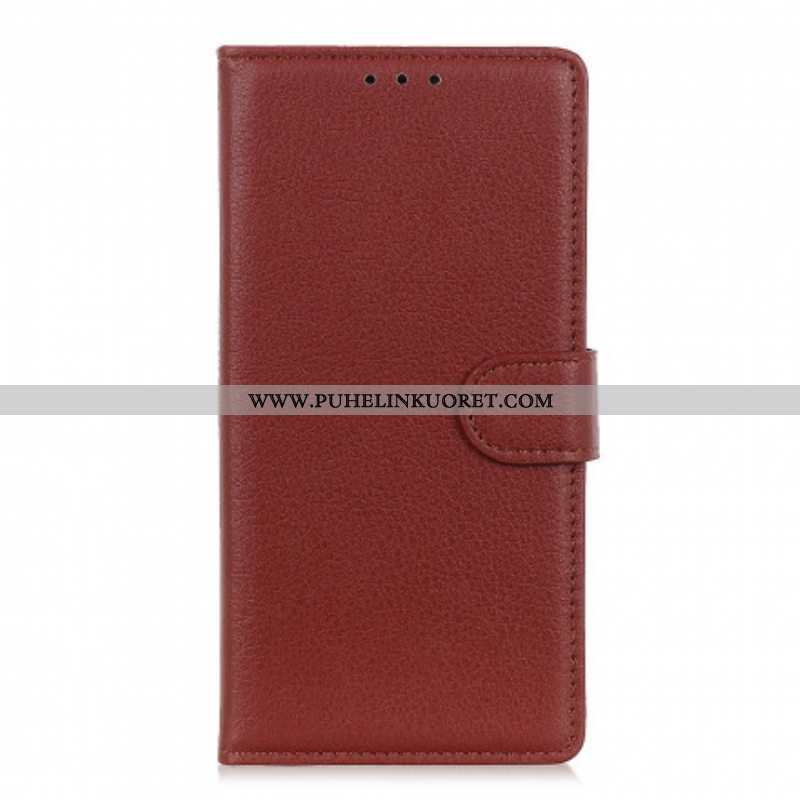 Flip Case Moto G50 Perinteinen Litchi Faux Leather