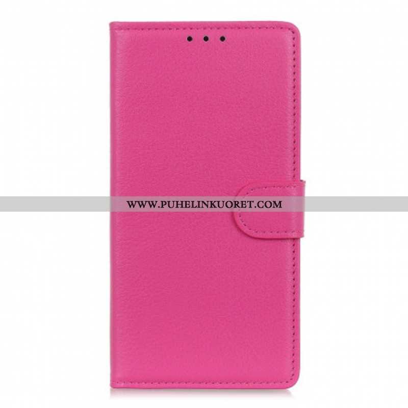 Flip Case Moto G50 Perinteinen Litchi Faux Leather