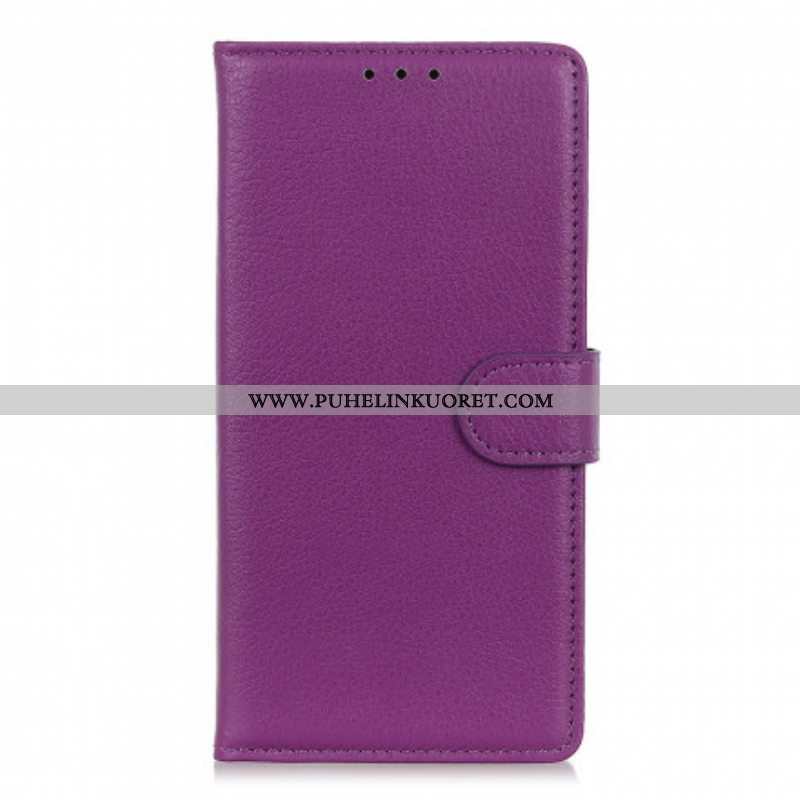 Flip Case Moto G50 Perinteinen Litchi Faux Leather