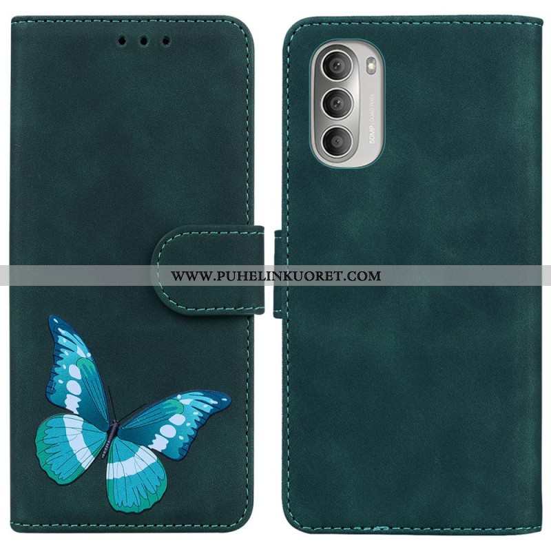 Nahkakotelo Moto G51 5G Skin Touch Butterfly