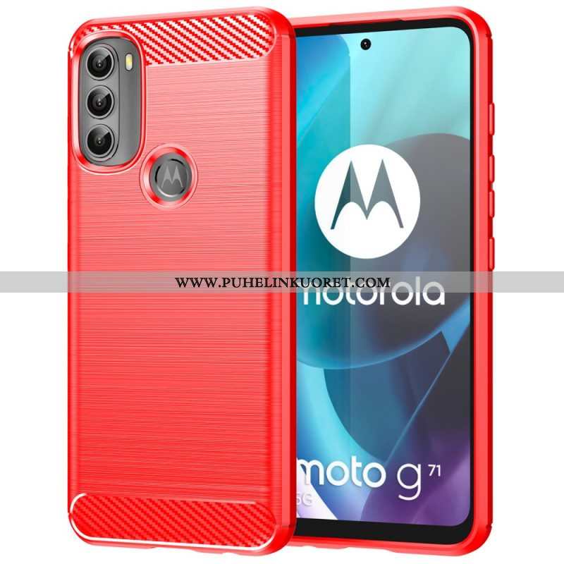 Kuori Moto G71 5G Harjattua Hiilikuitua