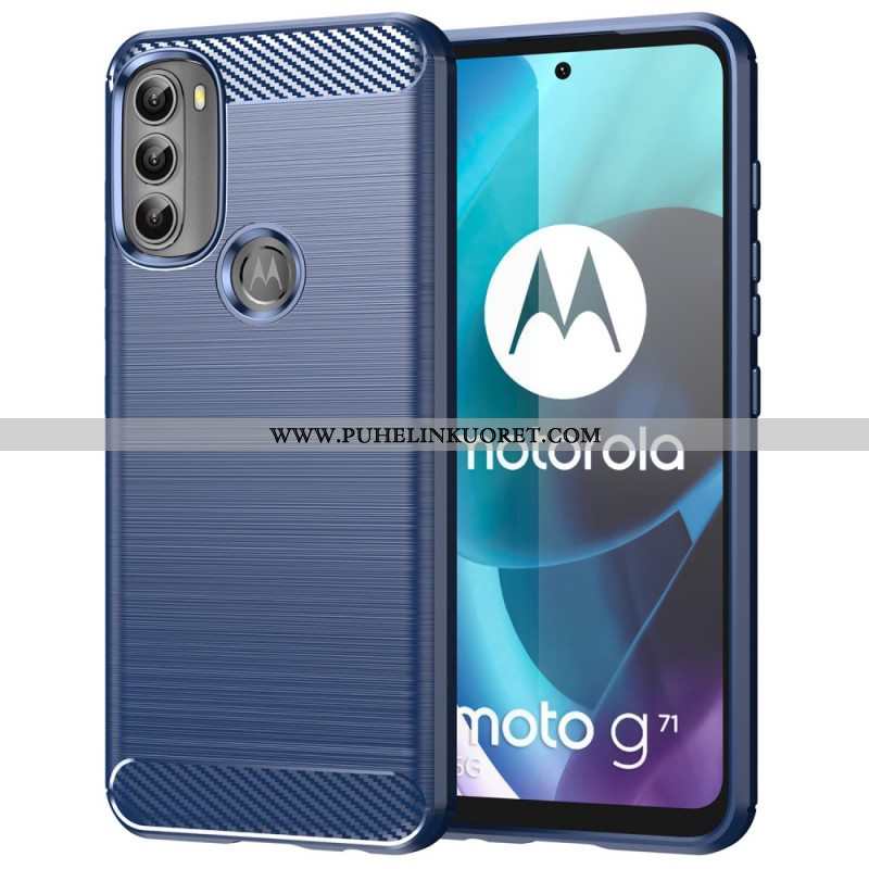 Kuori Moto G71 5G Harjattua Hiilikuitua