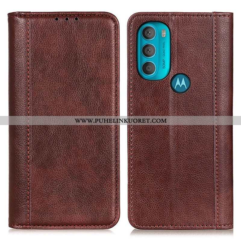 Puhelinkuoret Moto G71 5G Kotelot Flip Elegance Haljattu Litsi Nahka