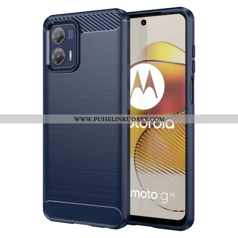 Case Moto G73 5G Harjattua Hiilikuitua