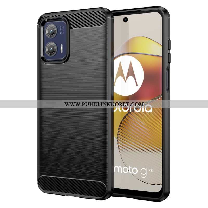 Case Moto G73 5G Harjattua Hiilikuitua