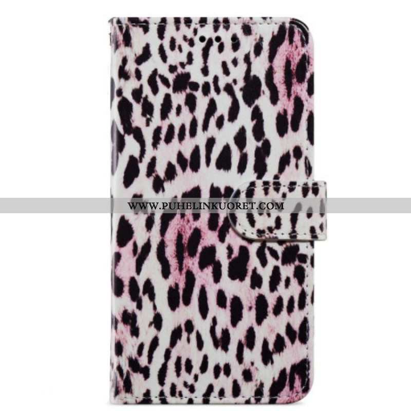 Kotelot Moto G73 5G Suojaketju Kuori Strappy Leopard Style