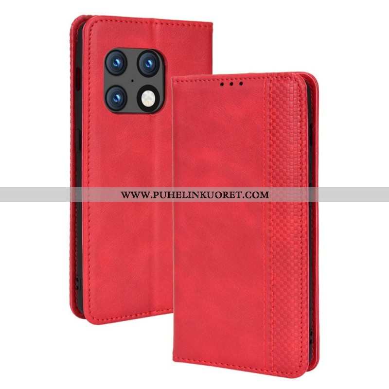 Puhelinkuoret OnePlus 10 Pro 5G Kotelot Flip Tyylitelty Vintage-nahkaefekti