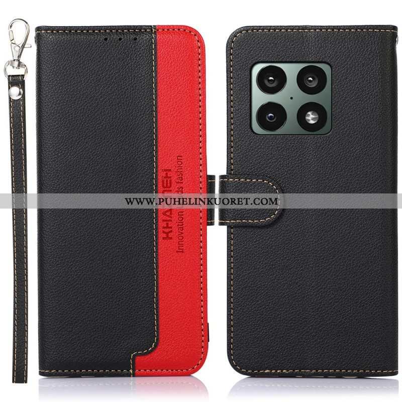 Flip Case OnePlus 10 Pro 5G Litsi Style Rfid Khazneh