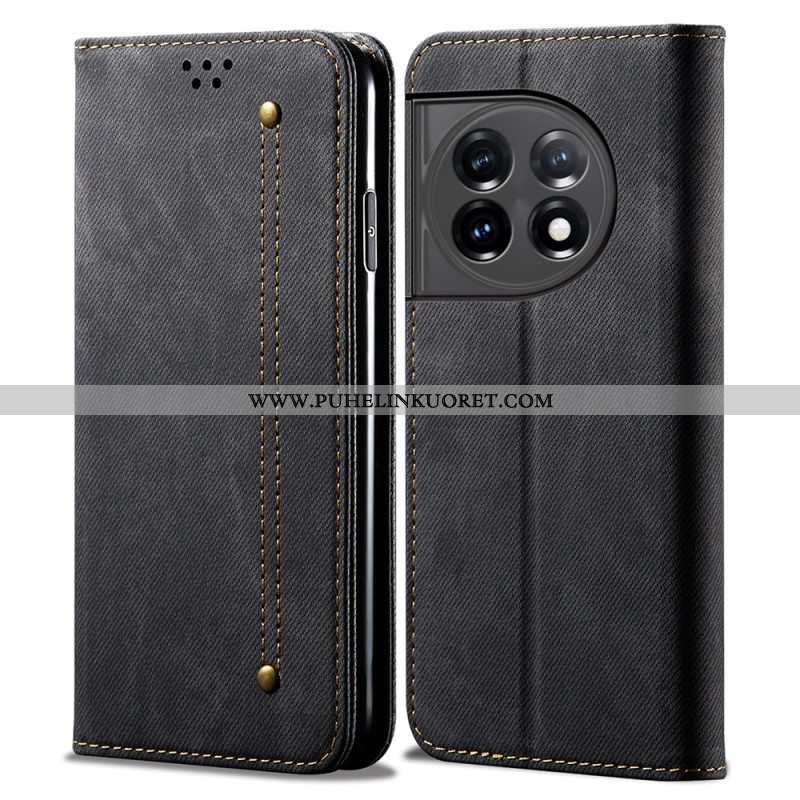 Puhelinkuoret OnePlus 11 5G Kotelot Flip Denim Kangas