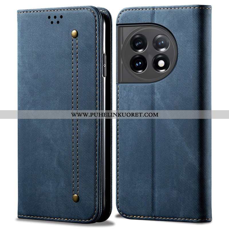 Puhelinkuoret OnePlus 11 5G Kotelot Flip Denim Kangas