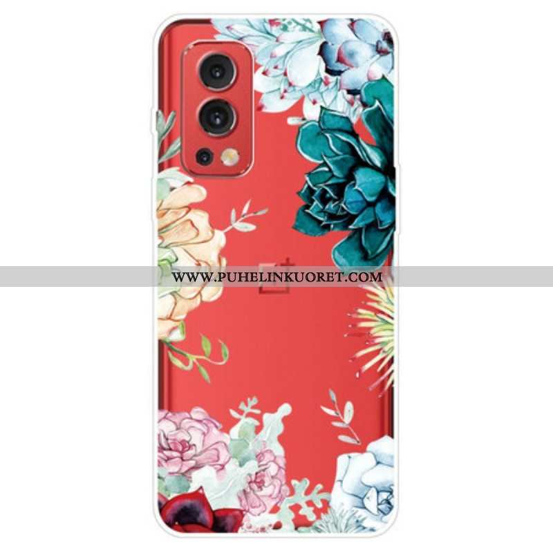 Case OnePlus Nord 2 5G Saumattomat Akvarellikukat