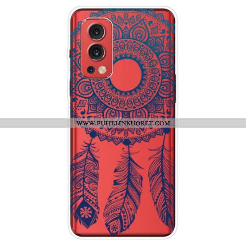 Kuori OnePlus Nord 2 5G Läpinäkyvät Dream Catcher Siniset Höyhenet