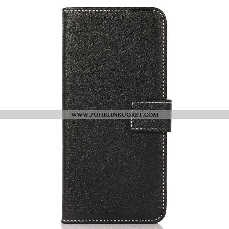 Flip Case OnePlus Nord 2 5G Litsi Nahka Ompeleella