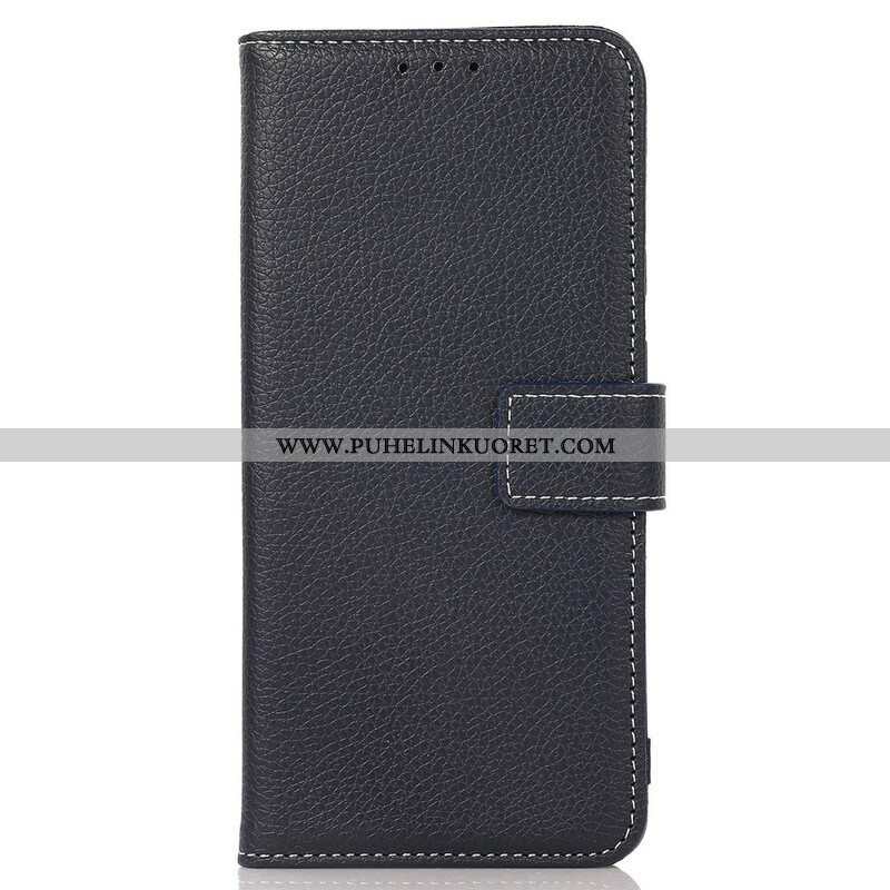 Flip Case OnePlus Nord 2 5G Litsi Nahka Ompeleella