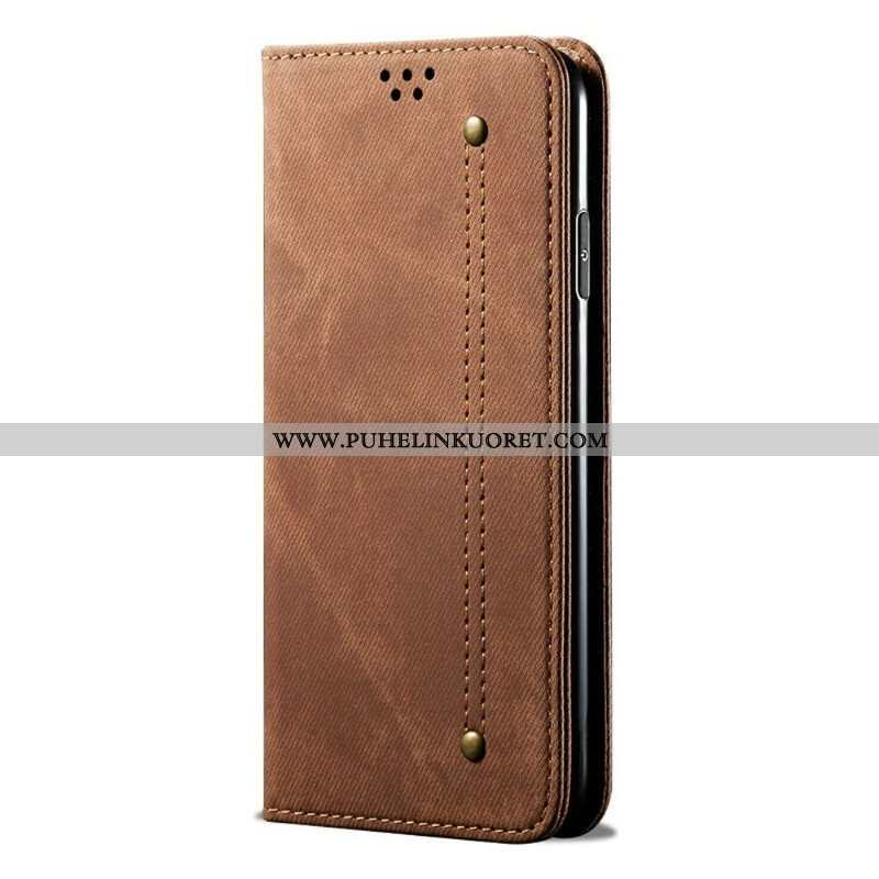 Puhelinkuoret OnePlus Nord 2 5G Kotelot Flip Faux Leather Jeans Texture