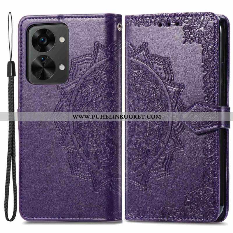 Kotelot OnePlus Nord 2T 5G Suojaketju Kuori Mandala Strap -korttipidike