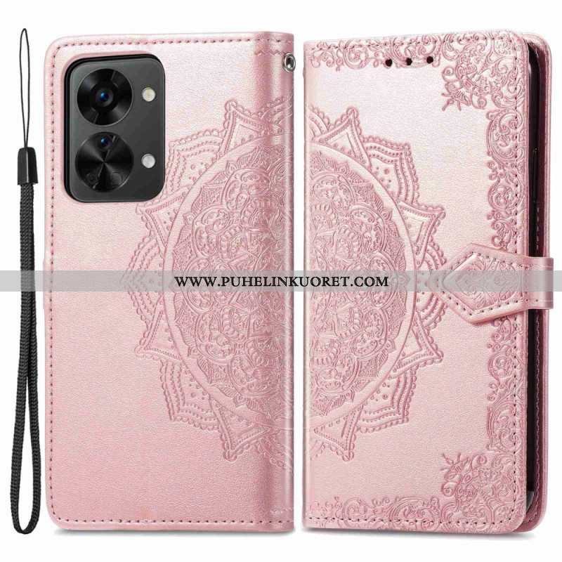 Kotelot OnePlus Nord 2T 5G Suojaketju Kuori Mandala Strap -korttipidike