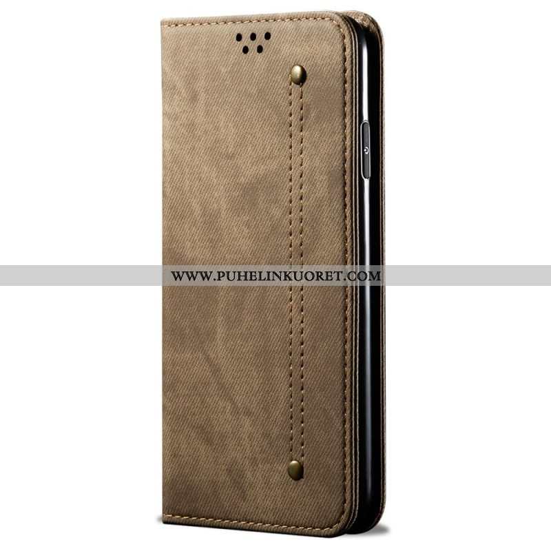 Puhelinkuoret OnePlus Nord 2T 5G Kotelot Flip Denim Kangas