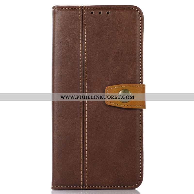 Flip Case OnePlus Nord CE 2 5G Keinonahkaa Napilla