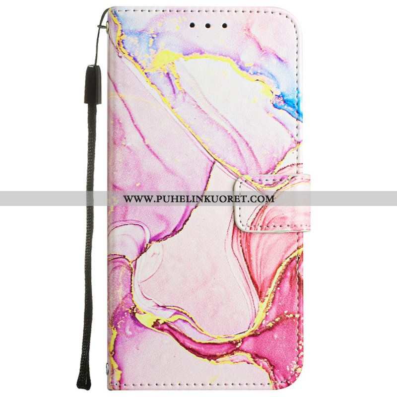 Flip Case Oppo A54 5G / A74 5G Marmori Kaulanauhalla