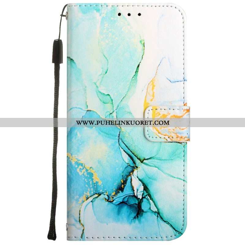 Flip Case Oppo A54 5G / A74 5G Marmori Kaulanauhalla