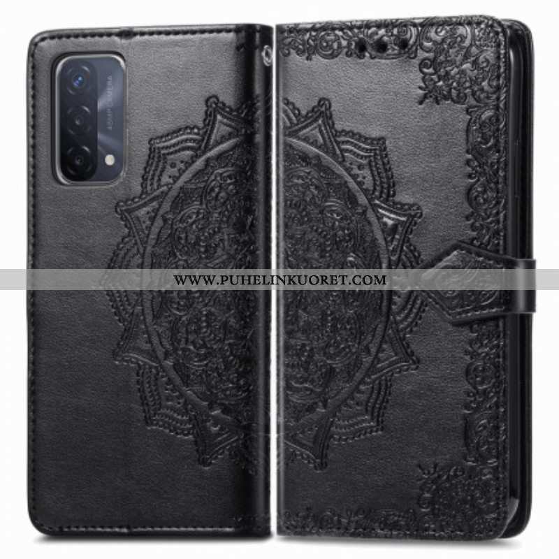 Nahkakotelo Oppo A54 5G / A74 5G Mandala Keskiaika